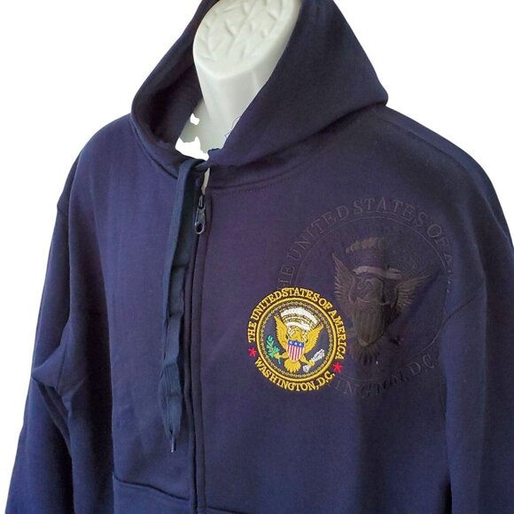 Washington DC Hoodie Sweatshirt Men's L Fleece Navy Embroid Destination Tourist - Picture 1 of 12